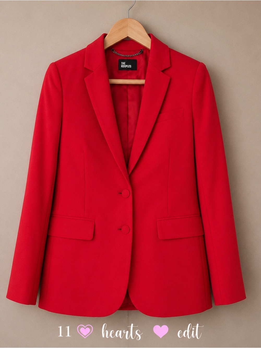 THE KOOPLES $485 Red Crepe Blazer Size 42 French/ 10 US NWT